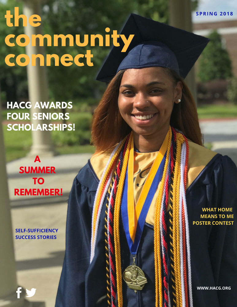 JUNE 2018 NEWSLETTER cover with female high school graduate smiling